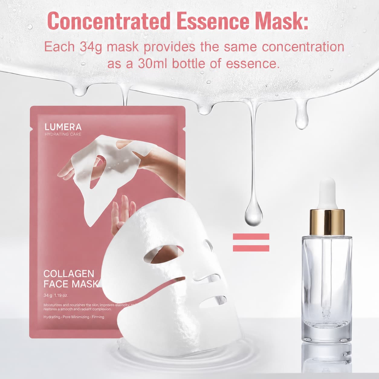 Quasi-biological Collagen Anti Wrinkle Overnight Hydrogel Mask Pore Minimizing Elasticity Improvement Deep Hydration Korean Mask