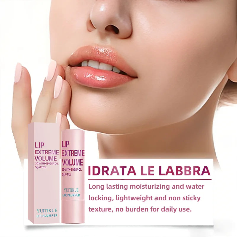YUITIKUE Lip Plumper | 3D Extreme Volume Lip Care With Ginger Oil | For Fuller Plump Lips & Hydrated Moisture 5g
