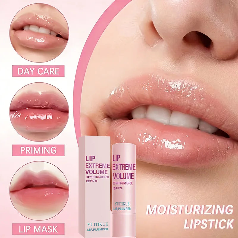YUITIKUE Lip Plumper | 3D Extreme Volume Lip Care With Ginger Oil | For Fuller Plump Lips & Hydrated Moisture 5g